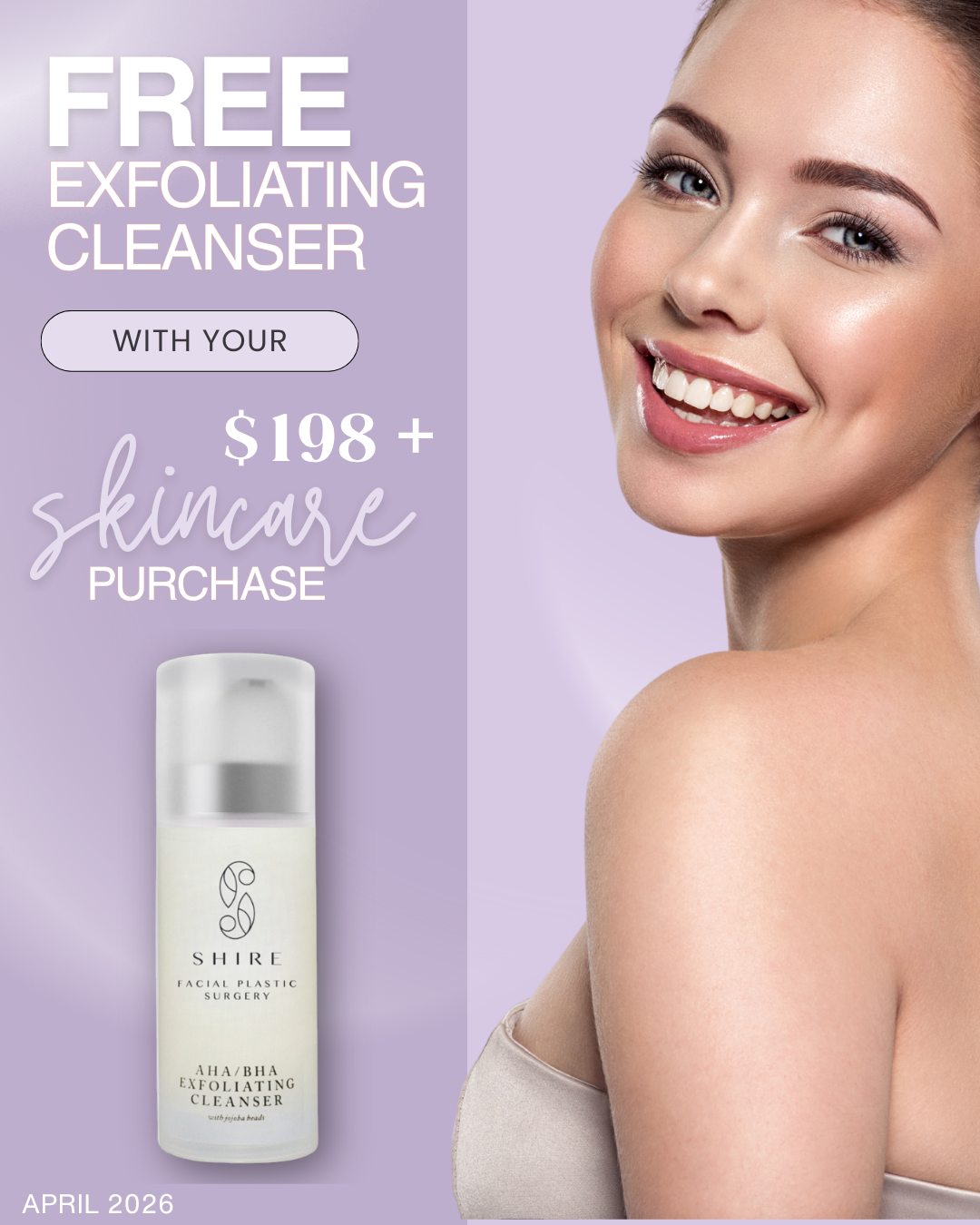 free exfoliating cleanser with skincare purchase