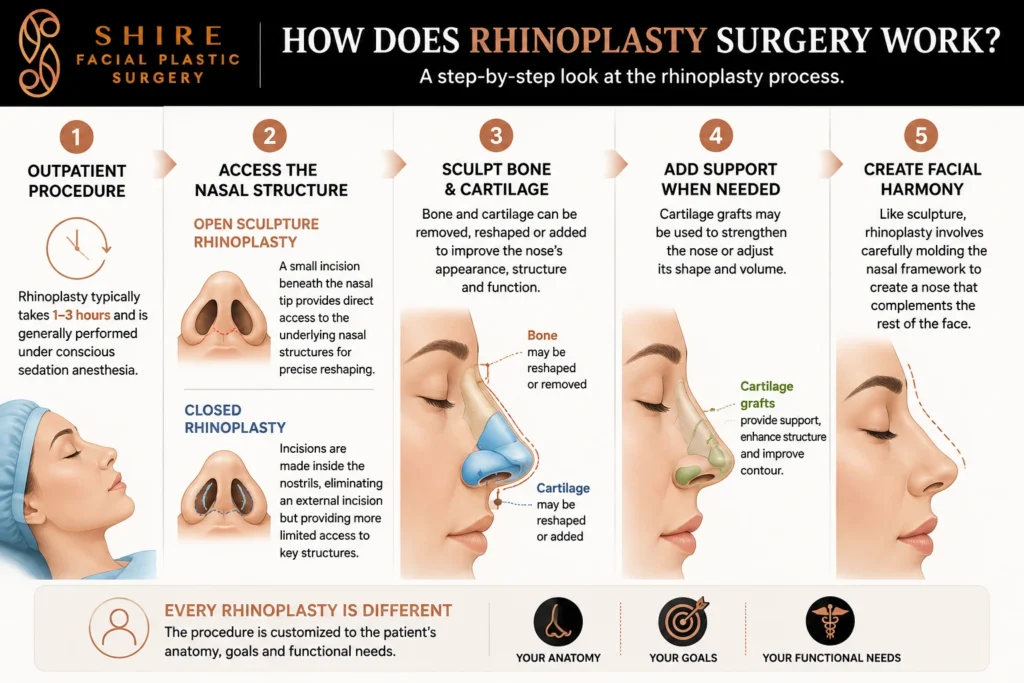 how does rhinoplasty work infographic